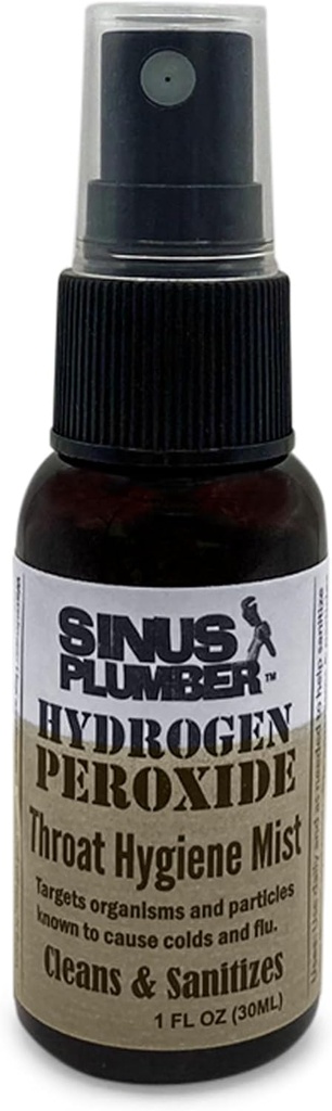 Sinus Plantber Hidrojen Peroksi Sore Throat Spray Cleans, Calms ve Korumalar, Soğuk ve Flu Formula