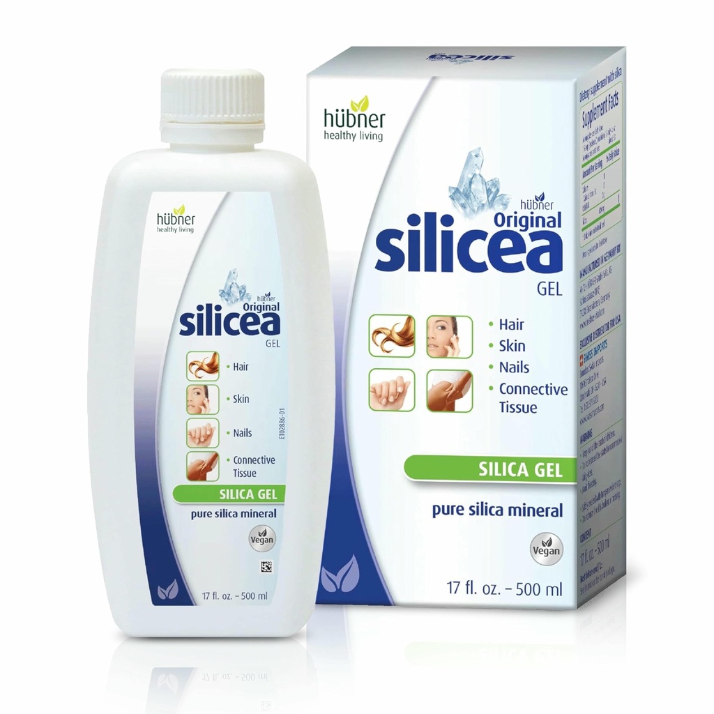 Hubner Original Silicea Gel 17 fl oz / 500 ml Saç, Skin, Nails ve Connective Tound, Pure Colloidal Silica Gel Formula, Hayır Katkıları veya Preservatives