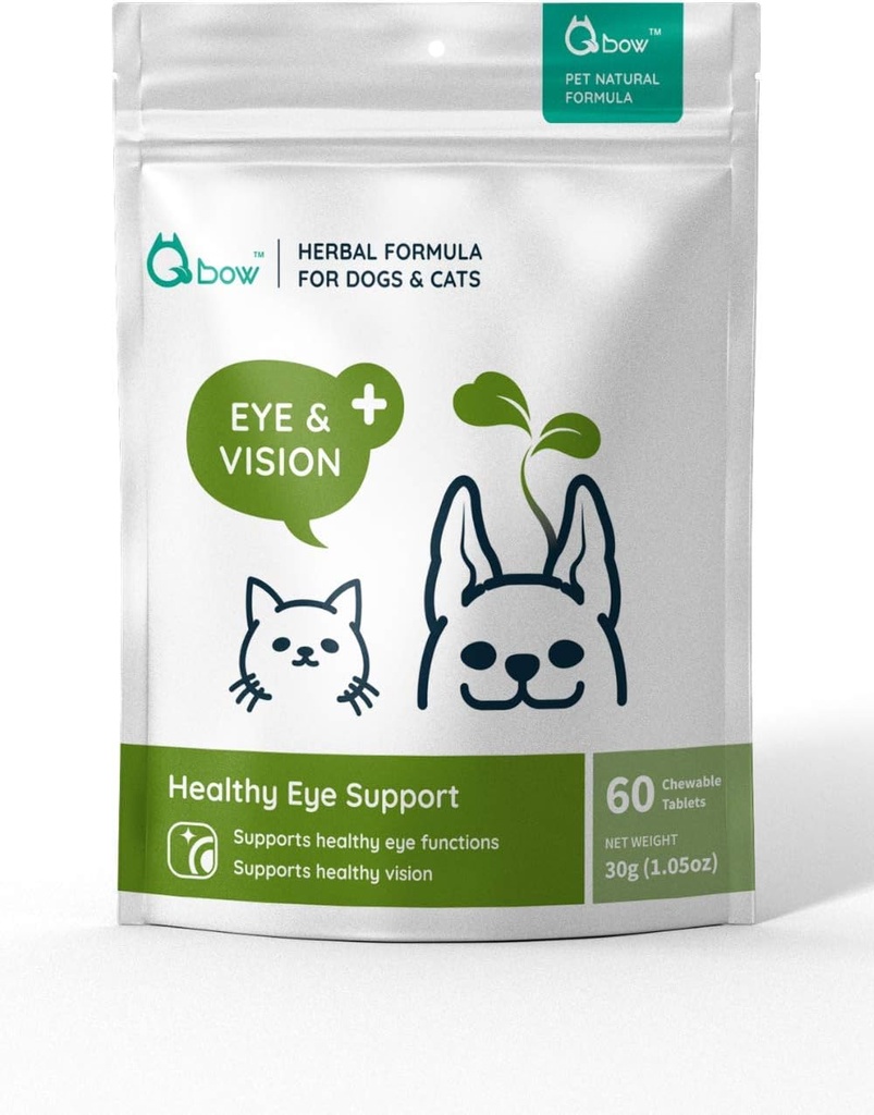 Holistic, All Natural Herbal Formula Eye and Vision Supplement for Dogs & Cats - Gözlerin Sağlık ve Fonksiyonlarının Korunması. Regulate Tear Stain, Kuru Eye, & Vision Support by WellnergyPets 60ct