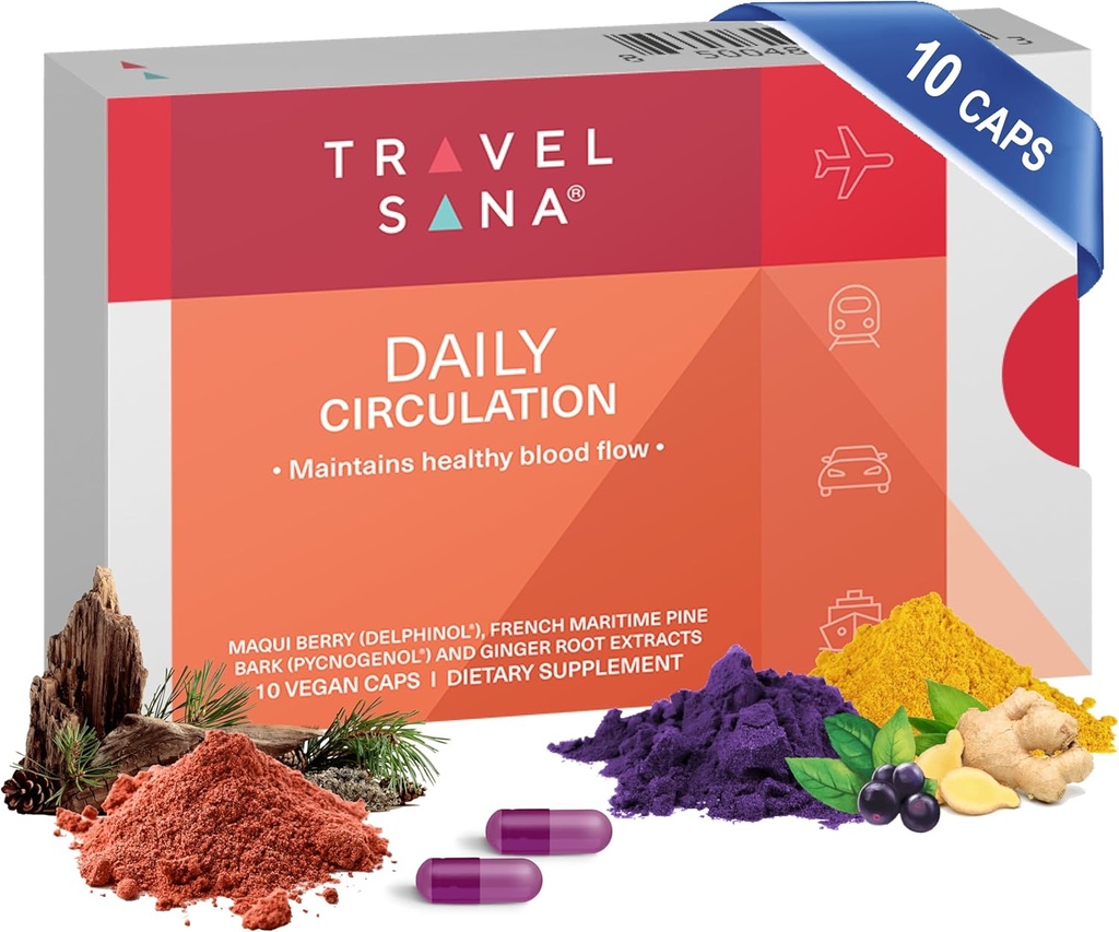 Daily Circulation | Antioxy Powerhouse Supplement | Destekler Inflammatory Response, Sağlıklı Kan Akış & Metabolik Fonksiyonl | Maqui Berry, Ginger, Pycnogenol | 10 Vegan Capsules
