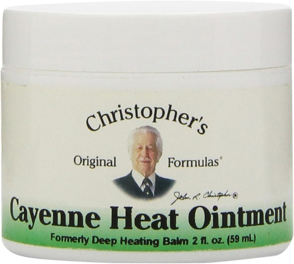 Christopher'ın Orijinal Formulas Cayenne Heat Ointment, Discomfort & Circulation için Herbal Topical'ı ısıtın, 2 fl ozz