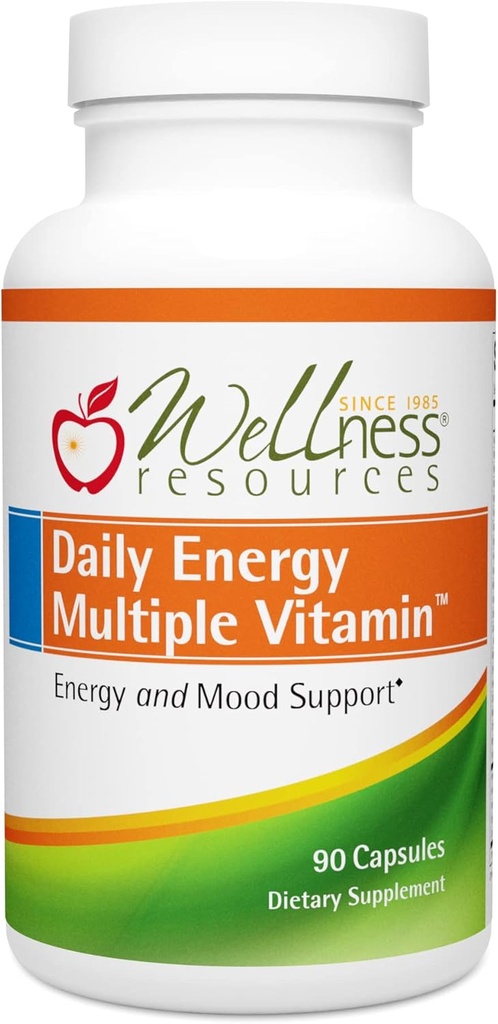 Wellness Kaynakları Günlük Enerji Multi Vitamini - 90 Capsules - Medeniyetsiz Günlük MTHFR Multivitamin - B12, Folate, & Bio kullanılabilir B Vitaminleri - Enerji ve Mood için En İyi Tamam