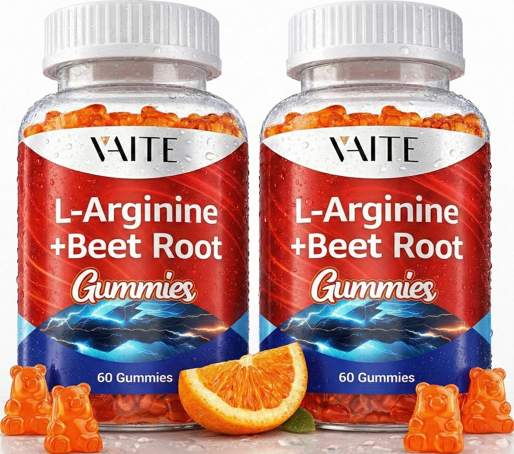 L Arginine 1000 mg Supplement Beet Root Gummies - Double Strength, Energy Boost, Circulation Support and Stamina, Organic Chewable Beets Supplements for Men and Women, Vegan Gummy, Sugar-Free(2 Pack)