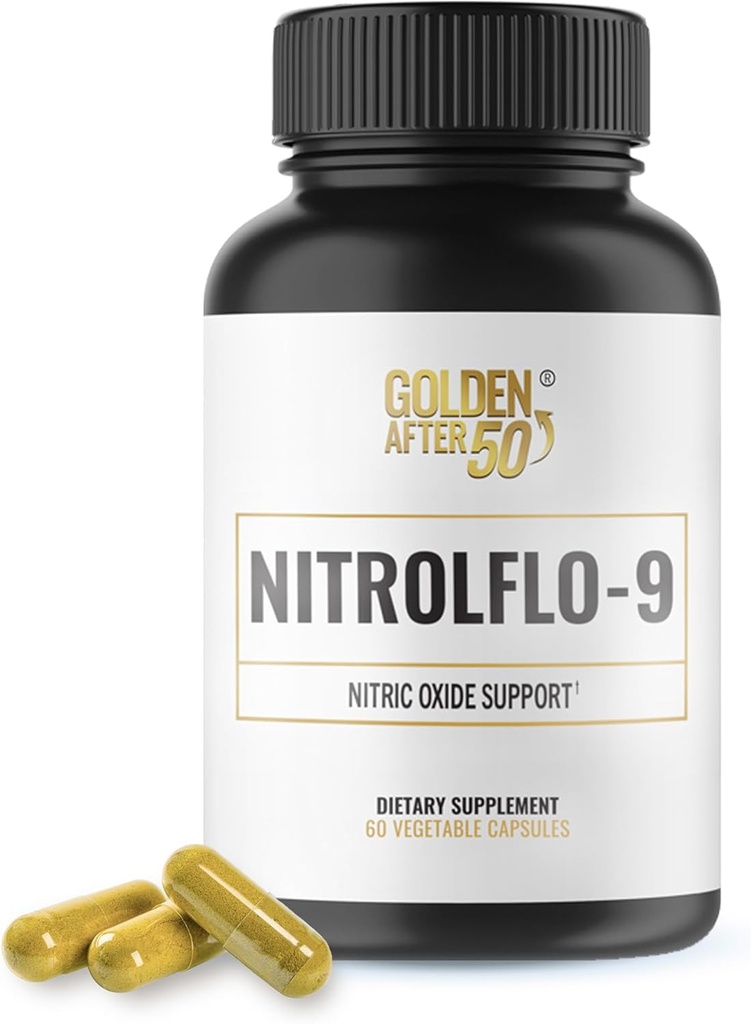 Altın 50 NitrolFlo-9'dan Sonra - Doğa-Powered Nitric Oksit Supplement ile Pomegranate Ekstraksiyon, Grape Tohum ve S7® - Destekler Nutrient Circulation and Optimal Energy - 60 Capsules
