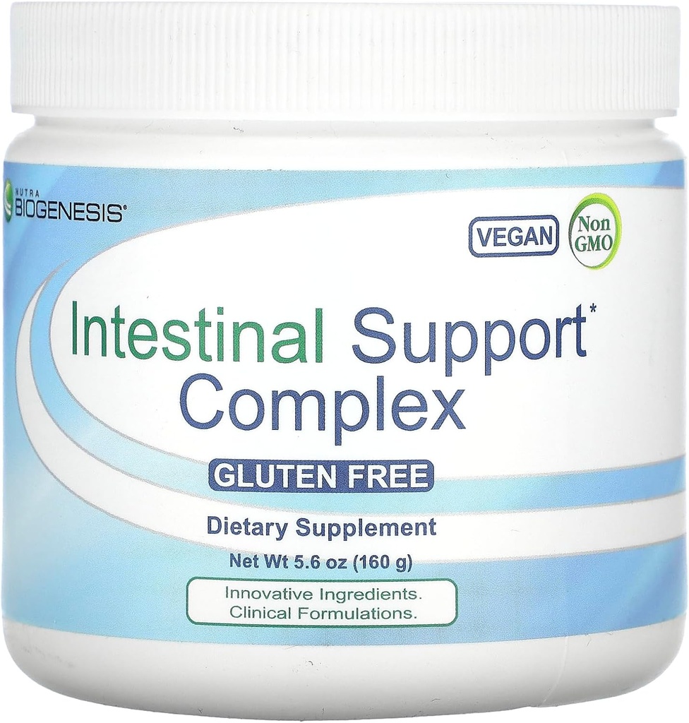 Nutra Biogenesis Intestinal Support Complex - Gut Health Toz, GI Intestinal Supplement for Women & Men, L-Glutamine, Terpery Elm, Marshallowm & Licorice - 5.6 oz (20 hizmet)