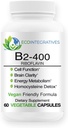 B2-400 Saf Riboflavin - Nervous System Health, Homocysteine Detox, Cardiovascular, Enerji, Ruh Clarity, Metabolism ve Hücre Fonksiyonları (60, Unflavored)