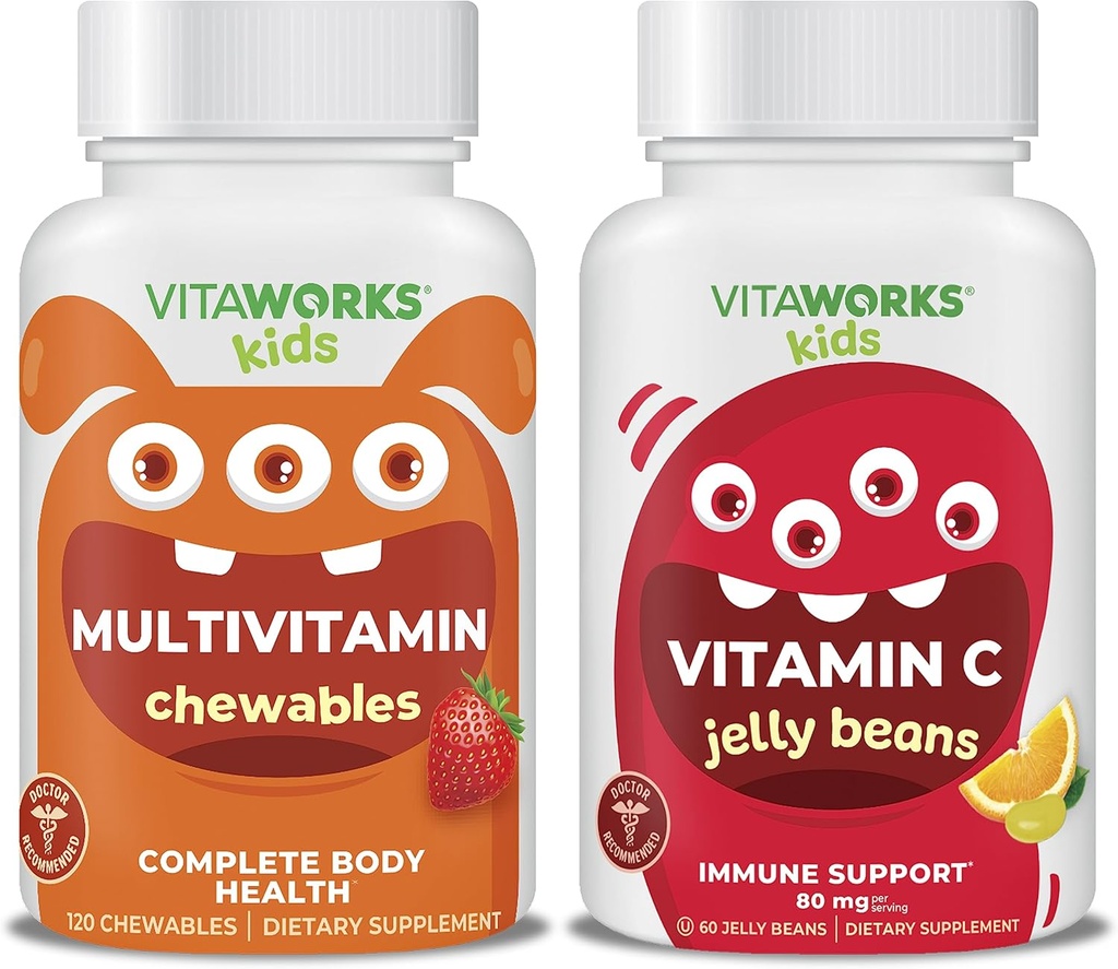 Παιδιά Πολυβιταμίνη Μασώμενα + Βιταμίνη C 80mg Jelly Beans Bundle