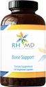 RHMD Bone Support Supplement Highly Absorbable Nutrientsuba Malate, Magnezyum, çinko Bisglycinate Chelate, Vitamins D + K - Non-GMO, Soy Free(120 Vegetarian Capsules)
