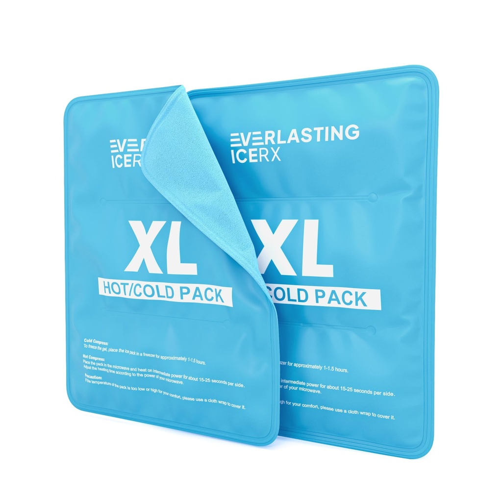 Reusable Ice Pack for Injuries | 11" x 14.5" - 2 Pack XL | Hot & Cold Pack | Large Ice Pack for Back Pain Relief, Soft Ice Packs Reusable, Flexible When Frozen