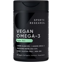 Spor Araştırması Vegan Omega-3 Balık Yağı Algae Oil Alternatif - Vegan DHA & EPA Fatty Asits - Non-GMO Tested - 60 Veggie Softgels (Carrageenan Free)
