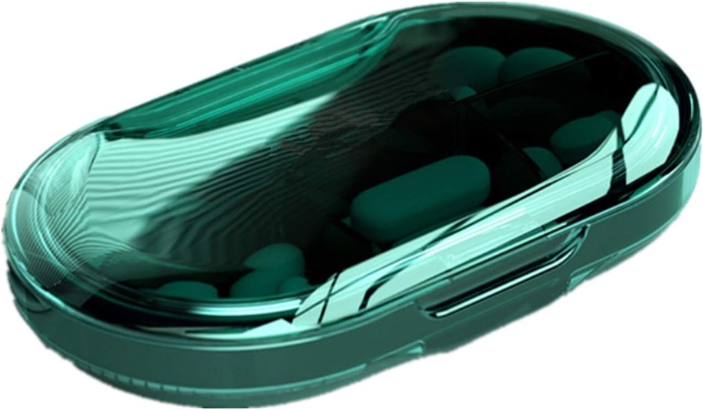 Pill Organizer, Portre Pill Box Günlük Pill Vakası Purse Pocket Travel Home için Tıp Vitamini Ek Balık Yağı için Plastik Teklifi, Faraday Free Tritan Material (Green)