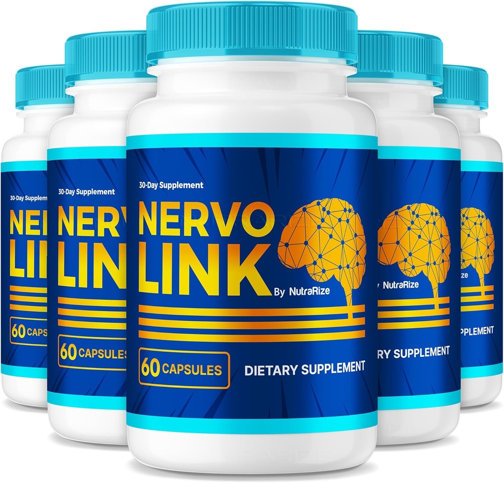 (5 Pack) NervoLink - Günlük Destek Kapsülleri Focus, Alertness ve Günlük Sharpness için bir Dengeli Formula ile, Easy-to- Take Pills for Daily Wellness (300 Capsules)