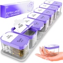 Ekstra Büyük Haftalık Pill Organizer - XL Vitamini 7 Detachable AM PM Karşılaştırmalar - Ev ve Seyahat için Portatif Tıp Hediyesi, Haftalık veya Günlük kullanım için Big Supplement Konteyner, Morphy