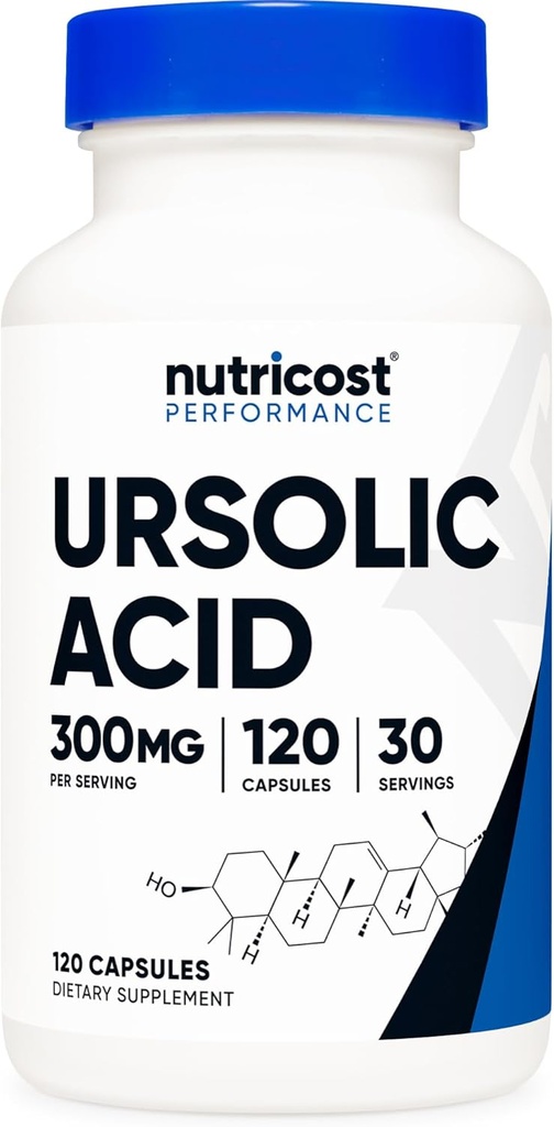 Nutricost Ursolic Acid 300 mg, 120 Capsules - Vegetarian, Non GMO, Gluten Free, Soy Free