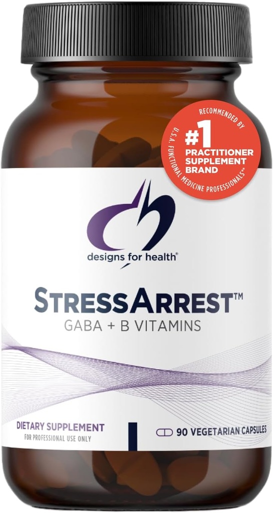 Sağlık Stresi Arrest için tasarımlar - 300 mg GABA ile Glycine, Pantothenic Acid + Niacinamid (Vitamin B3) Calm Stres Yanıtı Teşvik etmek - Non-GMO Gluten Ücretsiz Supplement (90 Capsules)