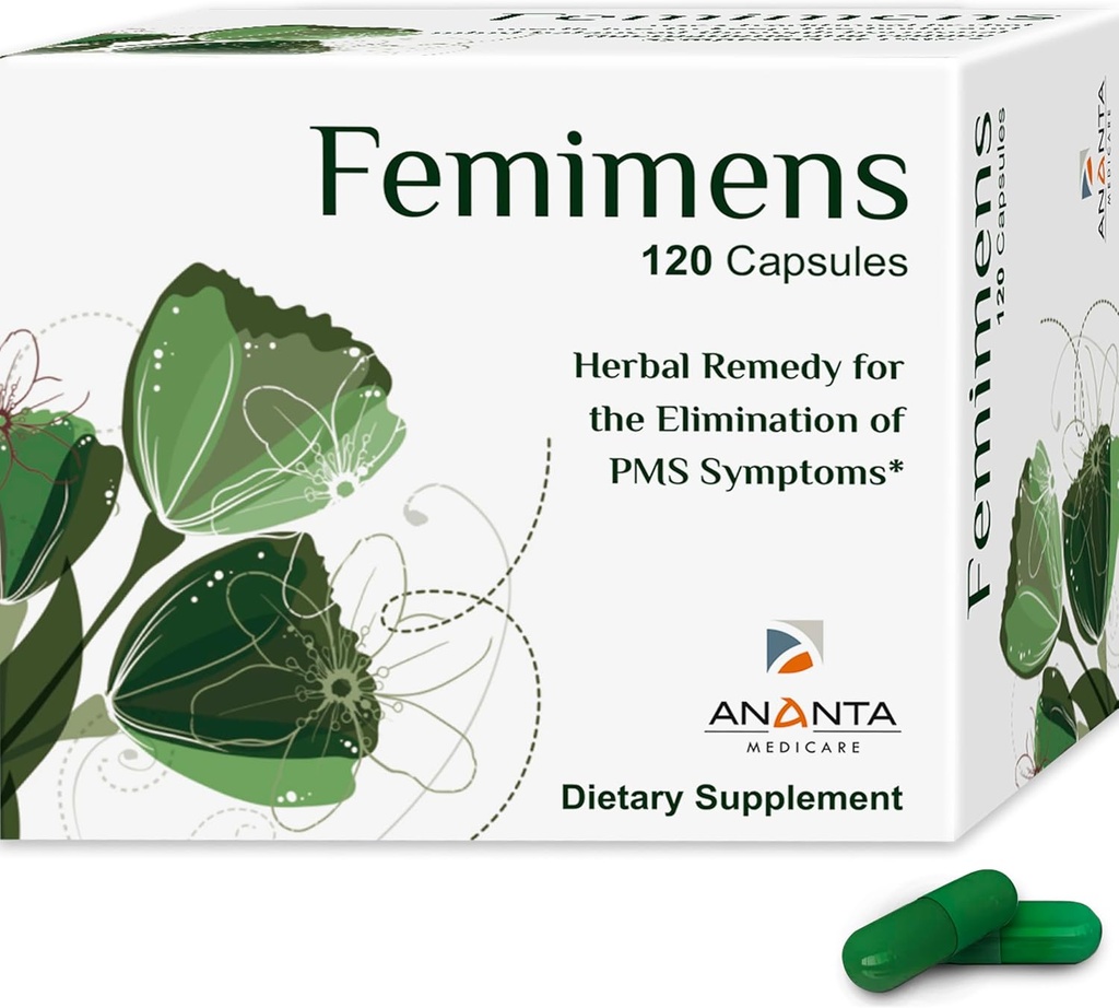 FEMIMENS Ananta Medicare - Kadın Sağlığı ve Döngüsü Desteği için Herbal Supplement - 120 Capsules