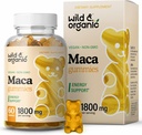 Wild & Organic Maca Root Gummies 1800 mg - Sarı, Kırmızı, Siyah Maca Toz Chews for General ve Mood Support - Peruvian Supplement for Men and Women - 60 Vegan, Non-GMO Gummies