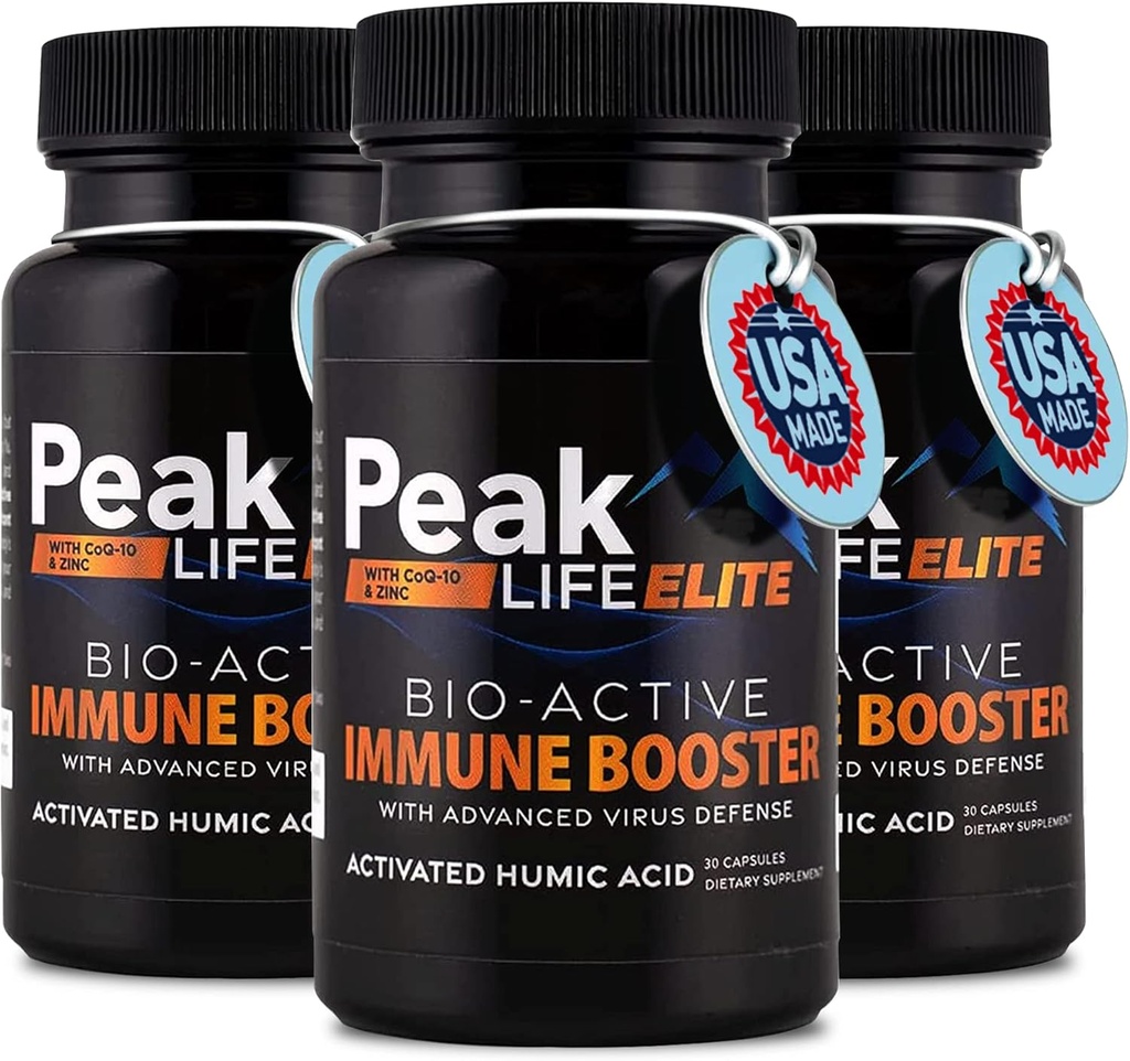 Immunity Boost Support - 3in-1 Vitamin Supplement with Humic Acid Ionic Trace Minerals, CoQ10, çinko - Gelişmiş Performans ve Vital Body Balance (3 Pack)