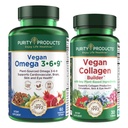 Saf Ürünler Planlama - Vegan Omega 3-6-9 + Vegan Collagen Builder Omega 3-6-9 ("1'de 5" Plant-Based Omega Essential Fatty Acid) - Vegan Collagen Builder (w/Key Plant-Based Materialss & More)