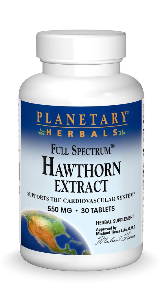 Gezegensel Herbals Full Spectrum Hawthorn Extract Tabletleri, 30 Kont