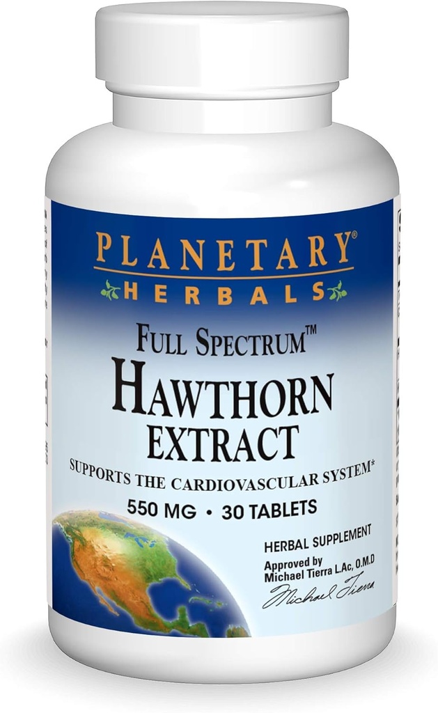 Gezegensel Herbals Full Spectrum Hawthorn Extract Tabletleri, 30 Kont