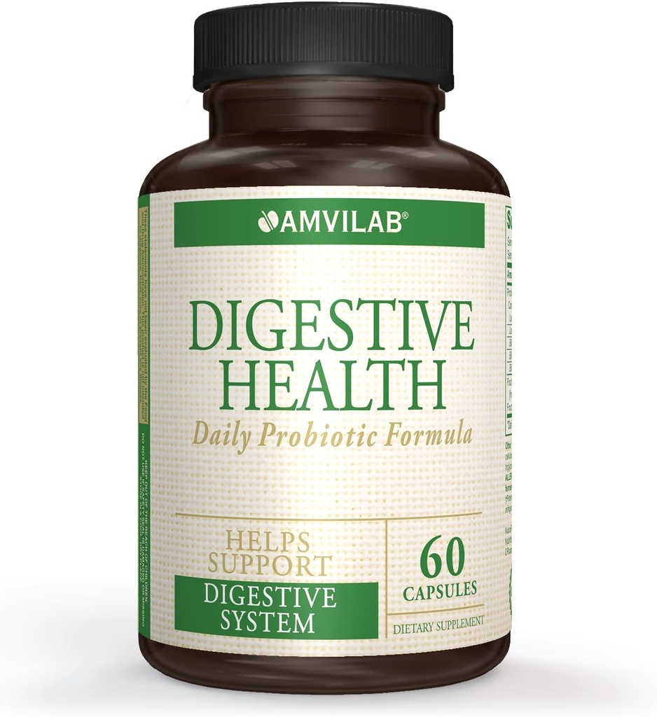Digestive Health Supplement,Daily Probiyotik 7 Milyar CFUs per Capsule,5 Essential Strains Including Lactobacillus G. Supports Intestinal and Immune Health. 60 Capsules