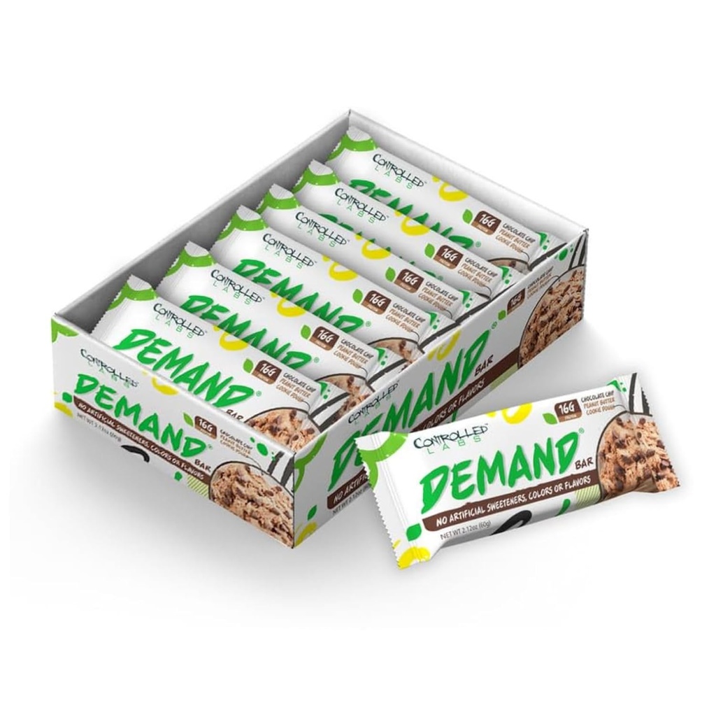 Kontrollü Laboratuvarlar Protein Barları - 12 paket - hizmet başına protein 16g, Natural, High-Protein/Low-Carb Bar, 2.12 oz (Chocolate Chip/Peanut Butter/Cookie Dough)
