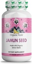Βιολογικό Jamun Κάψουλες σπόρων, ινδικό BlackBerry -100% Φυσικό συμπλήρωμα σπόρων Jamun - Eugenia Jambolana Κάψουλες Προωθεί μαλακό Radiant Δέρμα, Ενέργεια & Γενική Υγεία - US FDA Εγγραφή - 120 Κόμη