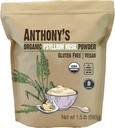 Anthony'nin Organik Psyllium Husk Toz, 1.5 lb, Gluten Free, Non GMO, Finely Ground, Keto Friendly