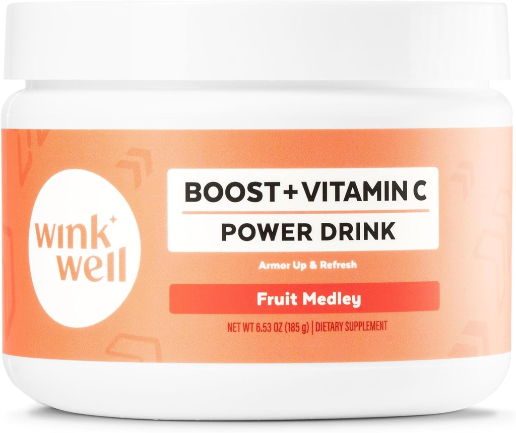Wink Well Boost Vitamin C Toz Enerji Immune ATM ve Antioksi Contains Vitamin C 100% Pure Ascorbici, D3 Cholecalciferol Magnezyum ve 30 Servisler