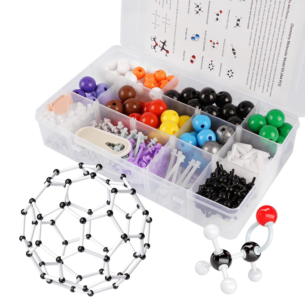 Moleküler Model Kit, 444 Modeller Organik Moleküler Kimya Setleri, Atom Element Model Kiti Kimya, Moleküler Yapı kitleri, Ochem Bilim Öğretmenler ve Öğrenciler için Hediye