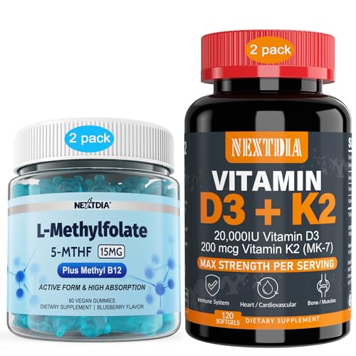 Βιταμίνη D3 20.000 IU + K2(MK7) 200mcg, L-μεθυλοφωσφολικό 15mg & Gummys μεθύλιο B12