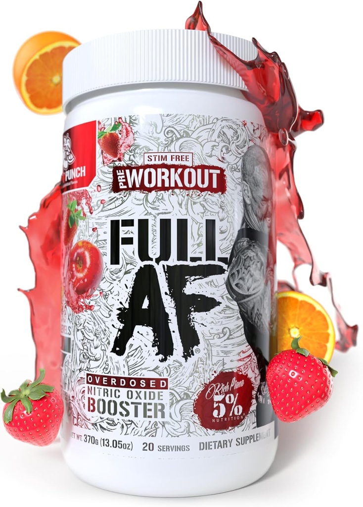 5 Beslenme FullAF Pre-Workout | Stim-Free with Massive Pumps | L-Citrulline, L-Taurine, GlycerSize (Fruit Punch)