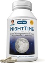 ANDREW LESSMAN Night Time 60 Capsules - 3 mg Melatonin, Valerian, Ashwagandha, Passionflower, Hops, Chamomile. Sabah Grogginess yok. Doğal Destek, Gentle Restful Sleep. Swallow Capsules kolay