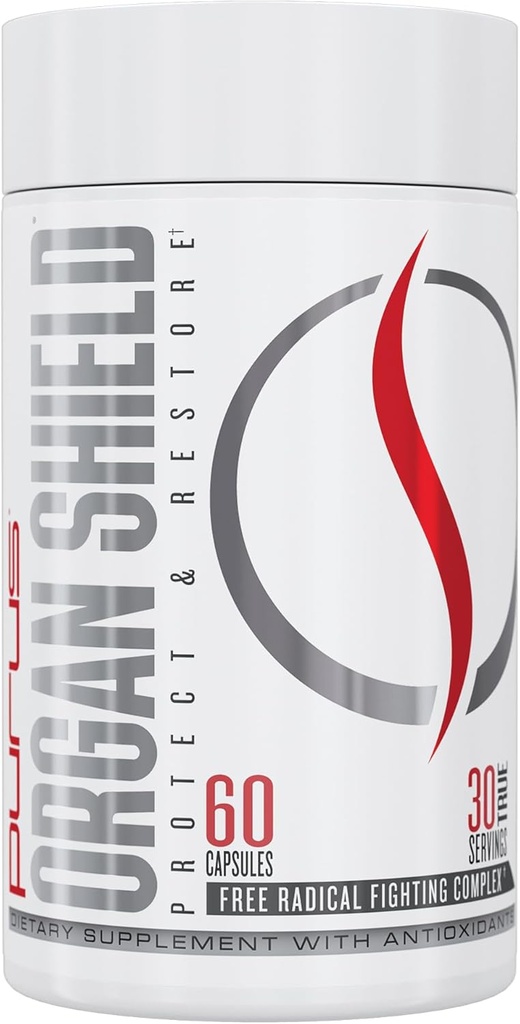 Purus Labs Organ Shield Aktif Antioksi | Bitki bazlı Antioksiler | 30 Hizmet, 60 Gelatin Capsules