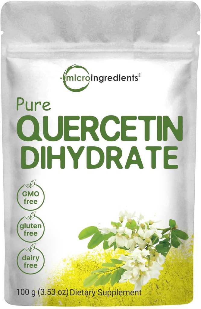 Pure Quercetin Dihidrat Toz, Quercetin 500 mg Arada, 100 Grams, Most Bio available Grade ve Filler Ücretsiz, Güçlü Antioksi Destekleri Enerji, Immune System , No GMOs ve Vegan