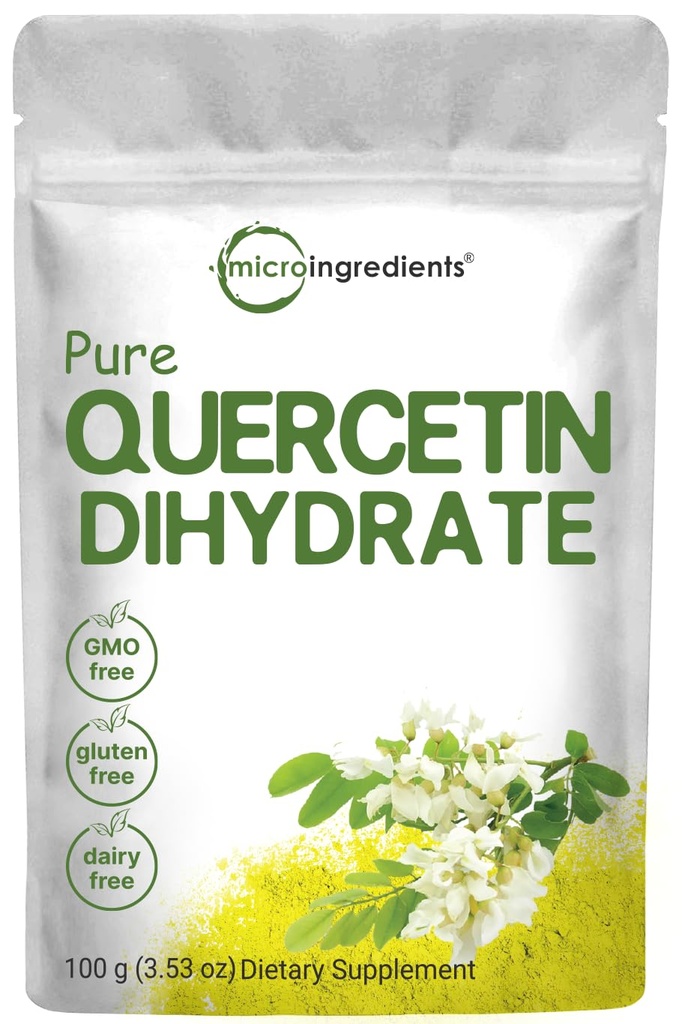 Pure Quercetin Dihidrat Toz, Quercetin 500 mg Arada, 100 Grams, Most Bio available Grade ve Filler Ücretsiz, Güçlü Antioksi Destekleri Enerji, Immune System , No GMOs ve Vegan