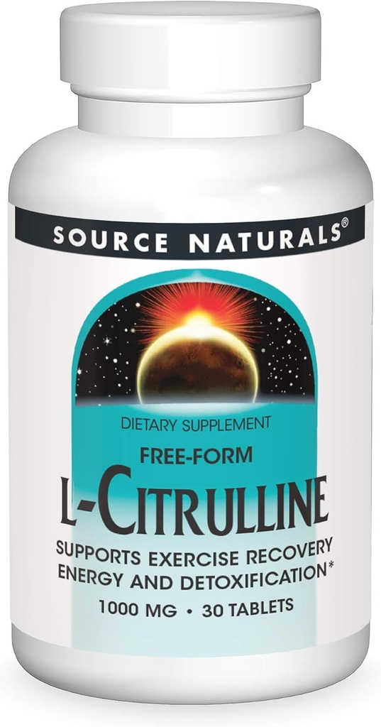 Source Naturals L-Citrulline - Egzersiz Kurtarma, Enerji ve Detoxification *, 1.000 mg - 30 Tablets