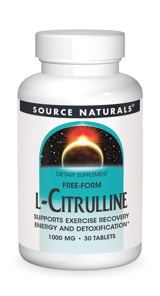Source Naturals L-Citrulline - Egzersiz Kurtarma, Enerji ve Detoxification *, 1.000 mg - 30 Tablets