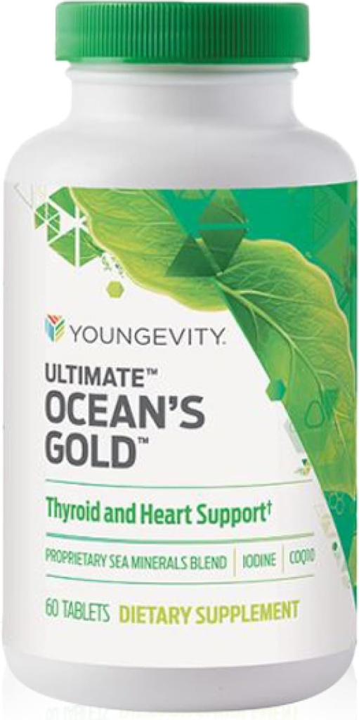 Youngevity Ultimate Ocean's Gold – Supports Thyroid Health, Heart Function, and Hormone Balance with Ocean-Derived Nutrients - 60 Tablets (Pack of 1)