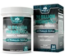 NaturaLife Labs Probiotics 70 Billion CFU – 15 Strains with Organic Prebiotic & Postbiotic – 3-in-1 Formula – 30 Vegan Capsules