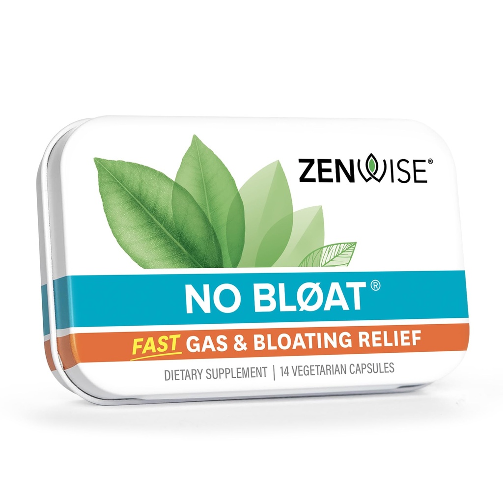 Zenwise Health No Bloat Probiyotiks for Women and Men Digestive Health with Ginger, Dandelion, and Lactase, Digestive Enzymes for Gas and Bloating Relief - Vegan Water Retention Pills - 14 CT