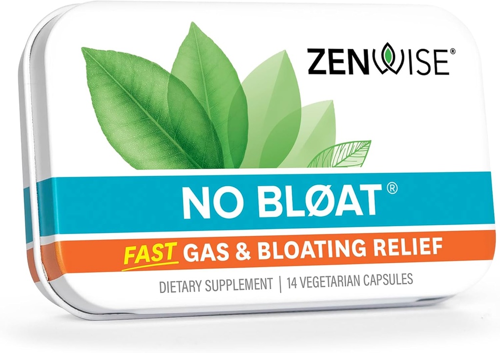 Zenwise Health No Bloat Probiyotiks for Women and Men Digestive Health with Ginger, Dandelion, and Lactase, Digestive Enzymes for Gas and Bloating Relief - Vegan Water Retention Pills - 14 CT