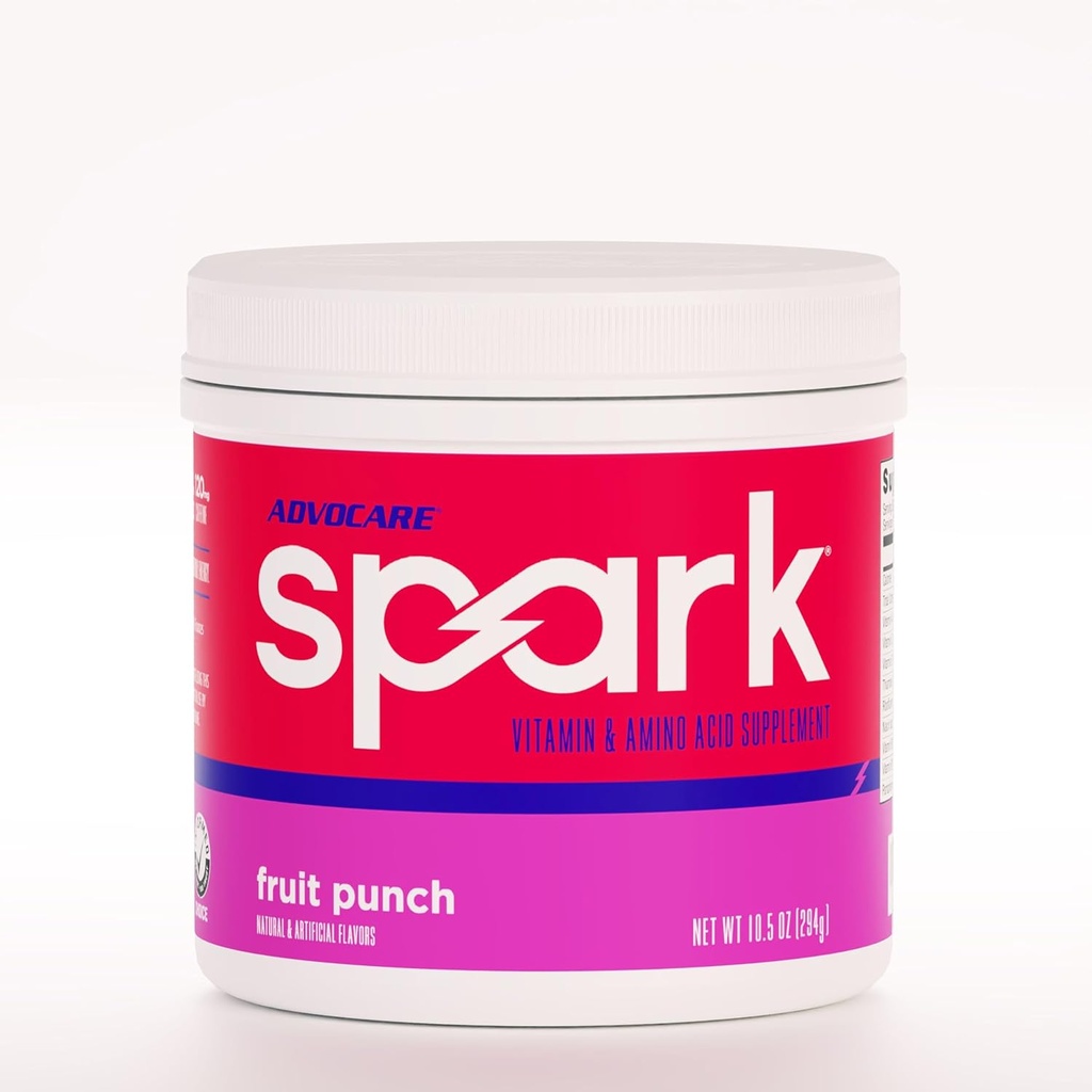 AdvoCare Spark - Enerji İçgörü - Vitamin & Amino Asit Supplement - Destek Enerji ve Odak - Portatif Immune Desteği - Sugar-Free - Fruit Punch, (10.5 oz)