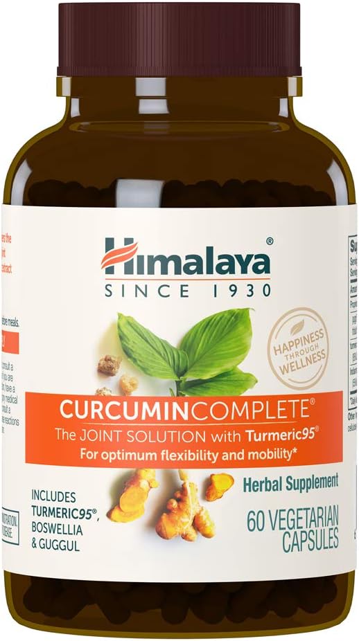 Himalaya Curcumin Complete - Βότανο συμπλήρωμα κοινής υποστήριξης με κουρκουμίνη κουρκουμίνη για κοινή υποστήριξη υγείας και κινητικότητας, 95% Κουρκουμινοειδή - Vegan, μη ΓΤΟ, Χωρίς γλουτένη, 60 κάψουλες