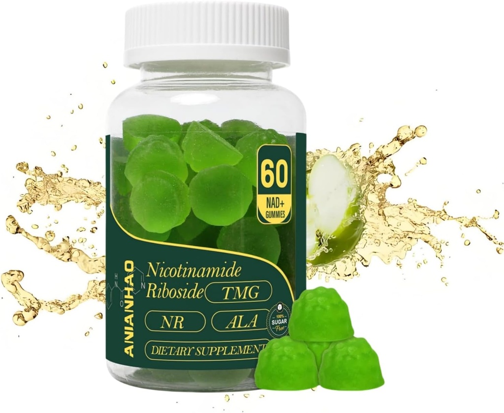 NAD+ Sugar Free Gummies 1500 mg, 60 Gummies (30 Günlük Supply) - True NAD+ & Resveratrol Destekler Anti-Aging, Antioksi Support, Metabolism & Energy Boost
