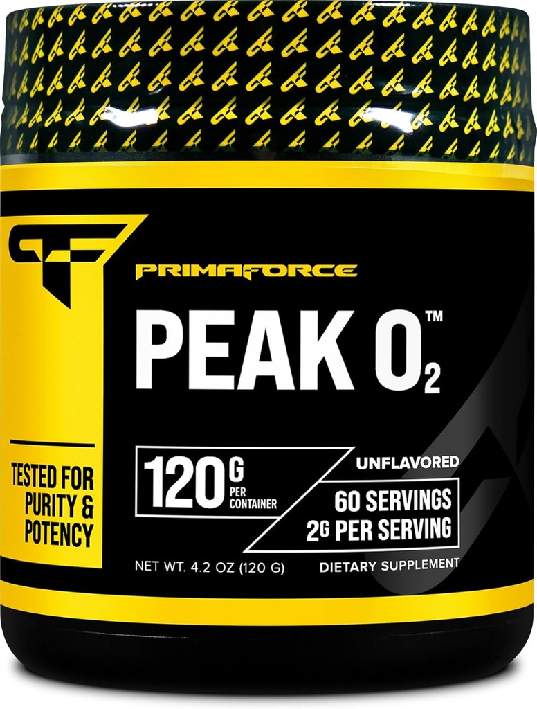PrimaForce Peak O2 Workout Supplement, 120 Grams - Perrietary Mix, Non-GMO, Vegan ve Gluten Free