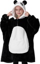 Giggling Getup Wearable Blanket Hoodie for Girls and Boys Sherpa Fleece Hoodedet Tershirt Izpa Sherpa Wearable at Overscale Hoodie with Giant Pocket & armss for Kids Panda