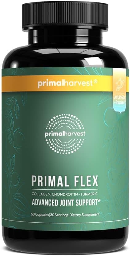 Primal Harvest, Primal Flex Joint Supplement with Collagen, Turmeric, Boswellia και Ashwagandha (60 Count) 1 Συσκευασία