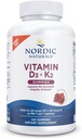 Nordic Naturals Vitamin D3 + K2 Gummies, Pomegranate - 120 Gummies - 1000 IU D3 + 45 mcg K2- Great Taste - Bone Health, Trusts Health - Non-GMO - 120 Servisler